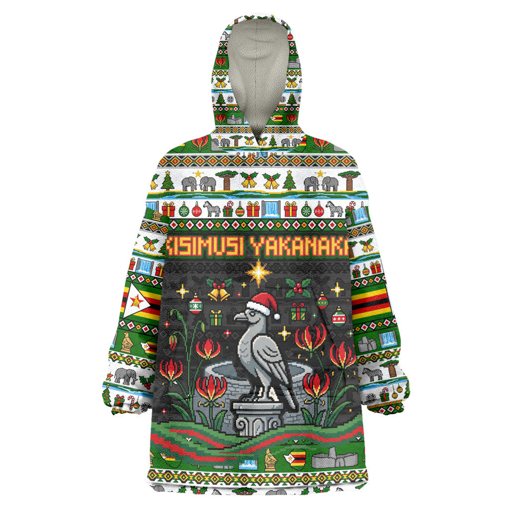 Zimbabwe Christmas Bird Elephant Kid Wearable Blanket Hoodie Kisimusi Yakanaka - Bird Victoria Falls - Ugly Pixel Art