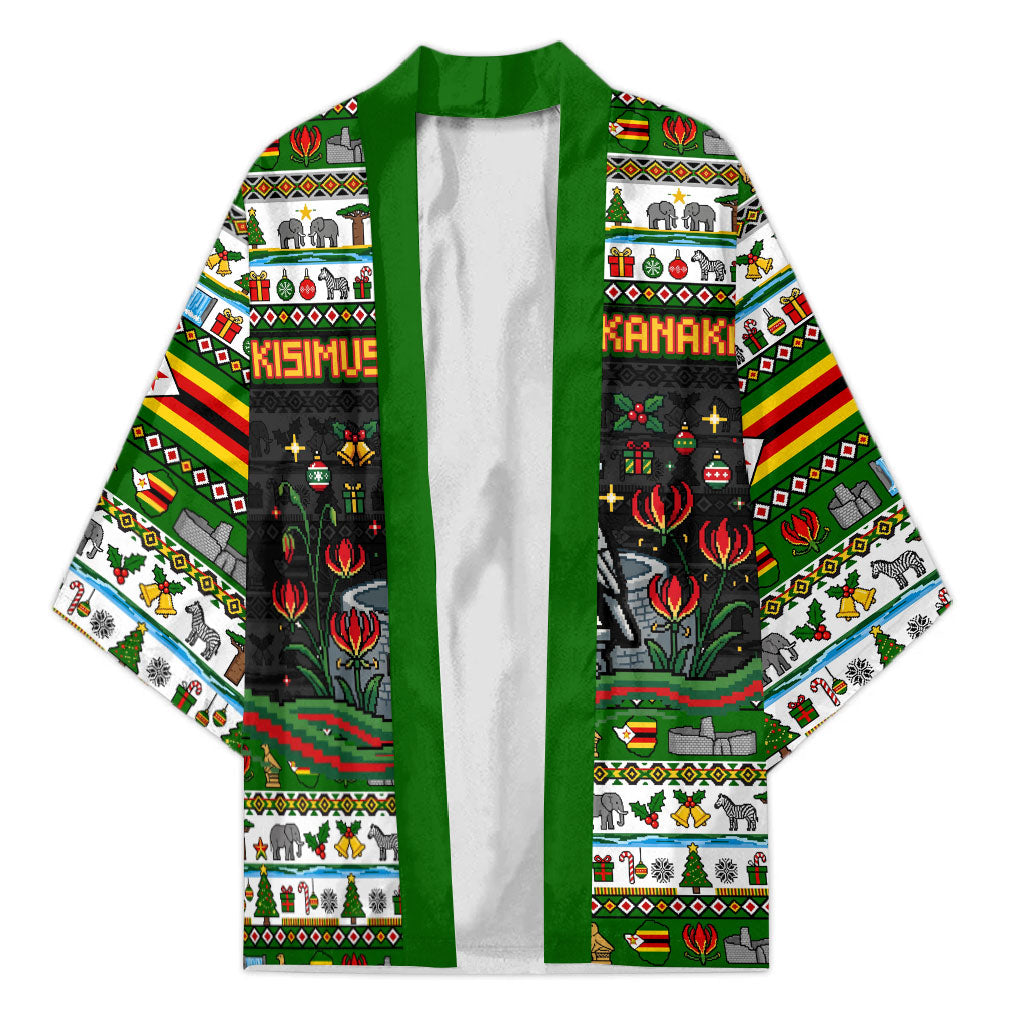Zimbabwe Christmas Bird Elephant Kimono Kisimusi Yakanaka - Bird Victoria Falls - Ugly Pixel Art