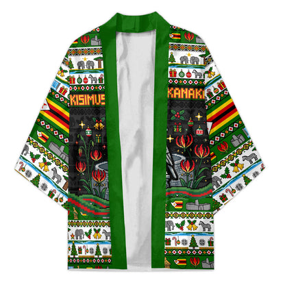 Zimbabwe Christmas Bird Elephant Kimono Kisimusi Yakanaka - Bird Victoria Falls - Ugly Pixel Art