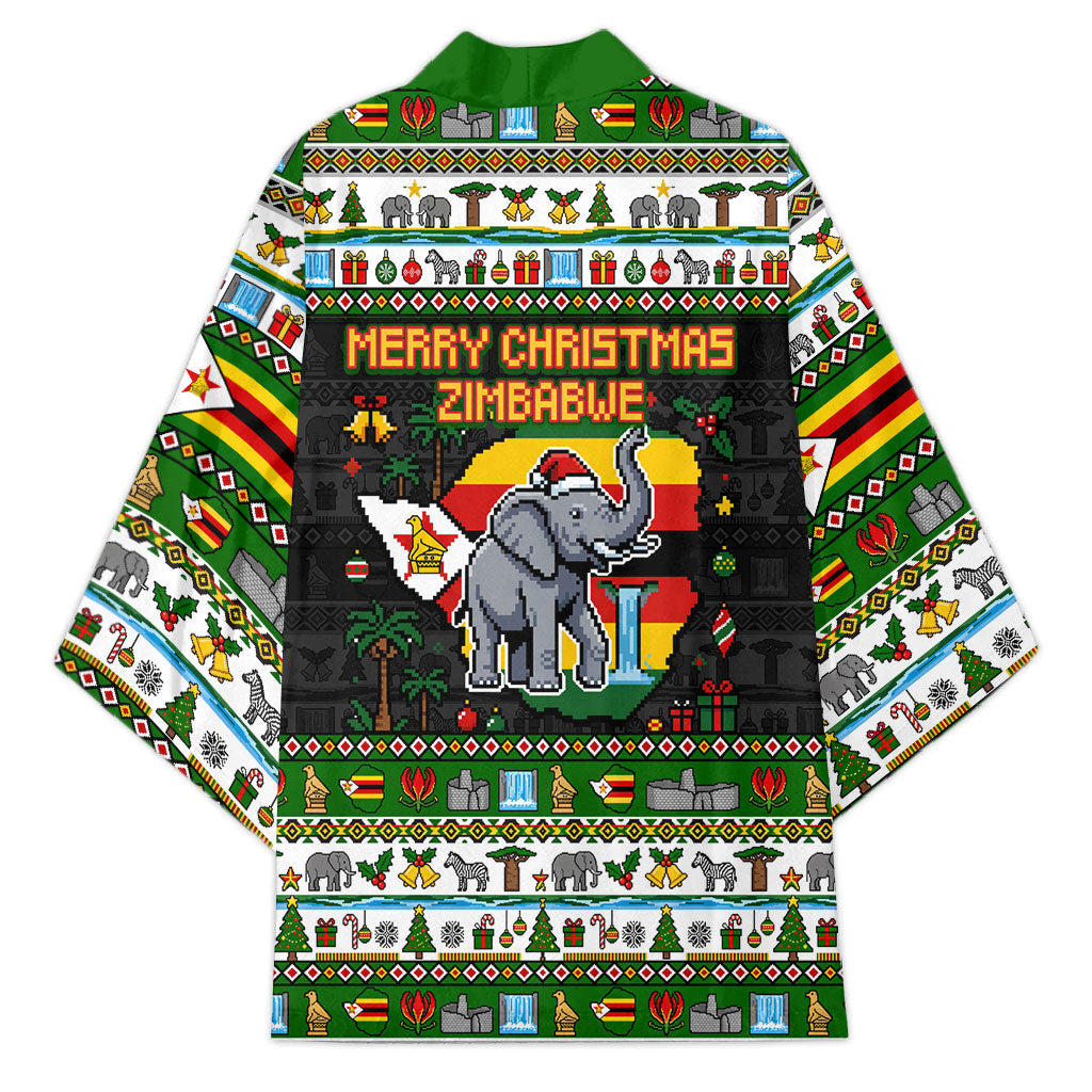 Zimbabwe Christmas Bird Elephant Kimono Kisimusi Yakanaka - Bird Victoria Falls - Ugly Pixel Art