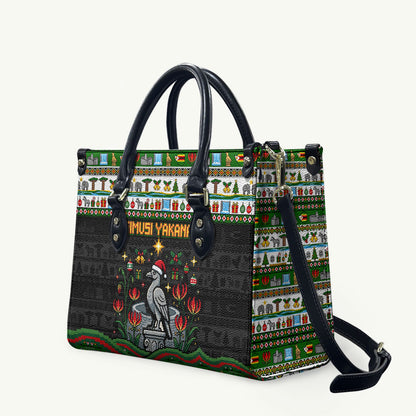 Zimbabwe Christmas Bird Elephant Leather Bag Kisimusi Yakanaka - Bird Victoria Falls - Ugly Pixel Art