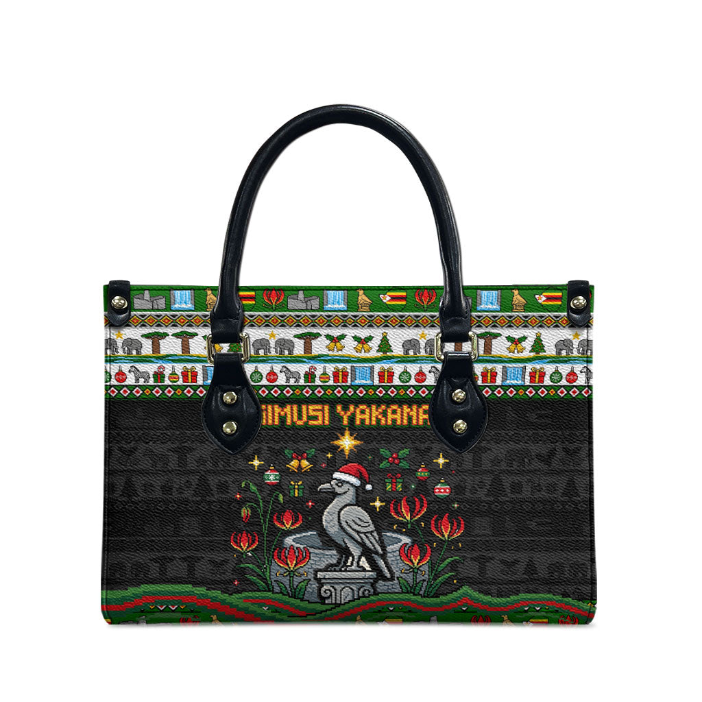 Zimbabwe Christmas Bird Elephant Leather Bag Kisimusi Yakanaka - Bird Victoria Falls - Ugly Pixel Art