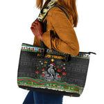 Zimbabwe Christmas Bird Elephant Leather Tote Bag Kisimusi Yakanaka - Bird Victoria Falls - Ugly Pixel Art