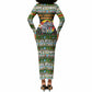 Zimbabwe Christmas Bird Elephant Long Sleeve Bodycon Dress Kisimusi Yakanaka - Bird Victoria Falls - Ugly Pixel Art