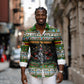 Zimbabwe Christmas Bird Elephant Long Sleeve Button Shirt Kisimusi Yakanaka - Bird Victoria Falls - Ugly Pixel Art