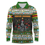 Zimbabwe Christmas Bird Elephant Long Sleeve Polo Shirt Kisimusi Yakanaka - Bird Victoria Falls - Ugly Pixel Art