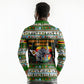Zimbabwe Christmas Bird Elephant Long Sleeve Polo Shirt Kisimusi Yakanaka - Bird Victoria Falls - Ugly Pixel Art
