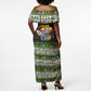 Zimbabwe Christmas Bird Elephant Off Shoulder Maxi Dress Kisimusi Yakanaka - Bird Victoria Falls - Ugly Pixel Art