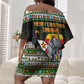 Zimbabwe Christmas Bird Elephant Off Shoulder Short Dress Kisimusi Yakanaka - Bird Victoria Falls - Ugly Pixel Art