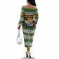 Zimbabwe Christmas Bird Elephant Off The Shoulder Long Sleeve Dress Kisimusi Yakanaka - Bird Victoria Falls - Ugly Pixel Art