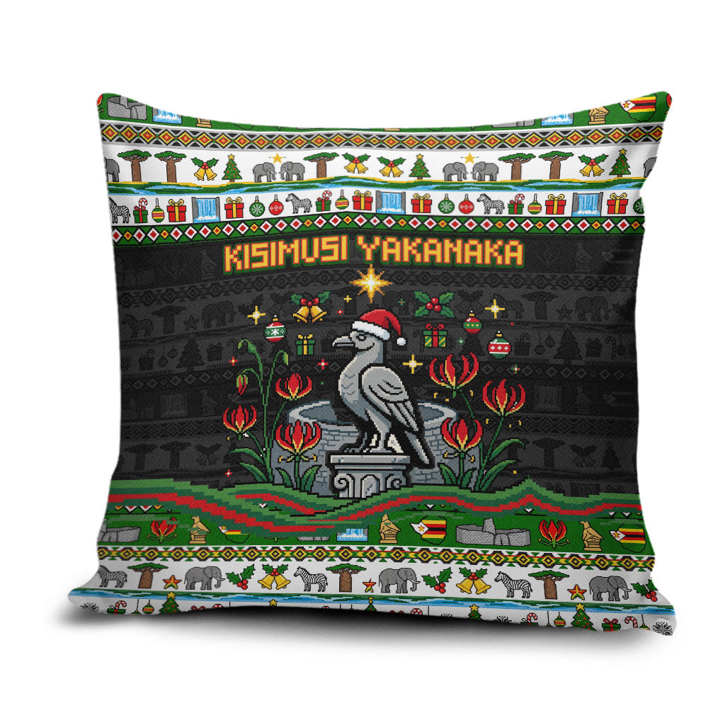 Zimbabwe Christmas Bird Elephant Pillow Cover Kisimusi Yakanaka - Bird Victoria Falls - Ugly Pixel Art