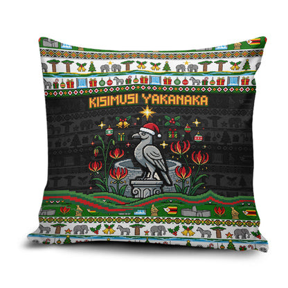 Zimbabwe Christmas Bird Elephant Pillow Cover Kisimusi Yakanaka - Bird Victoria Falls - Ugly Pixel Art