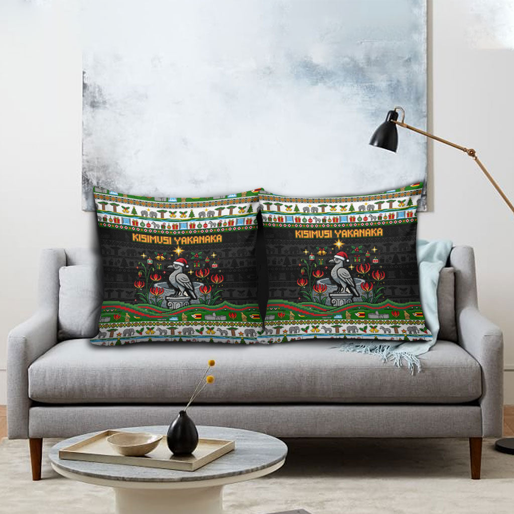 Zimbabwe Christmas Bird Elephant Pillow Cover Kisimusi Yakanaka - Bird Victoria Falls - Ugly Pixel Art
