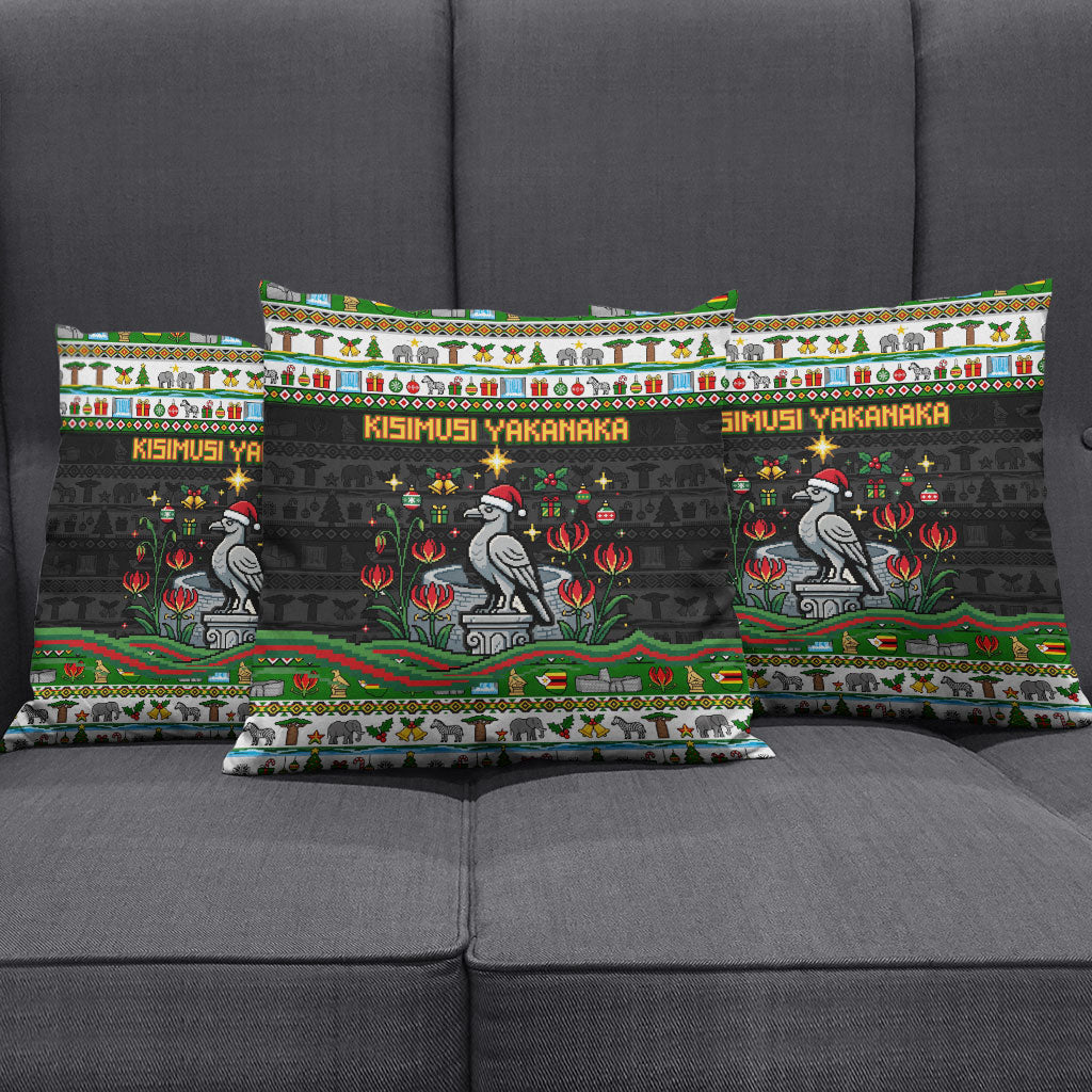 Zimbabwe Christmas Bird Elephant Pillow Cover Kisimusi Yakanaka - Bird Victoria Falls - Ugly Pixel Art