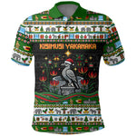 Zimbabwe Christmas Bird Elephant Polo Shirt Kisimusi Yakanaka - Bird Victoria Falls - Ugly Pixel Art