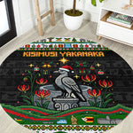 Zimbabwe Christmas Bird Elephant Round Carpet Kisimusi Yakanaka - Bird Victoria Falls - Ugly Pixel Art