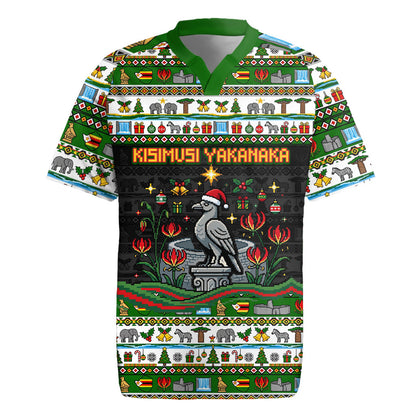 Zimbabwe Christmas Bird Elephant Rugby Jersey Kisimusi Yakanaka - Bird Victoria Falls - Ugly Pixel Art