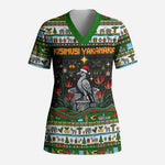 Zimbabwe Christmas Bird Elephant Scrub Top Kisimusi Yakanaka - Bird Victoria Falls - Ugly Pixel Art