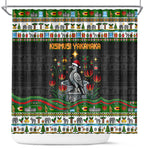 Zimbabwe Christmas Bird Elephant Shower Curtain Kisimusi Yakanaka - Bird Victoria Falls - Ugly Pixel Art