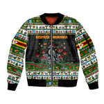 Zimbabwe Christmas Bird Elephant Sleeve Zip Bomber Jacket Kisimusi Yakanaka - Bird Victoria Falls - Ugly Pixel Art