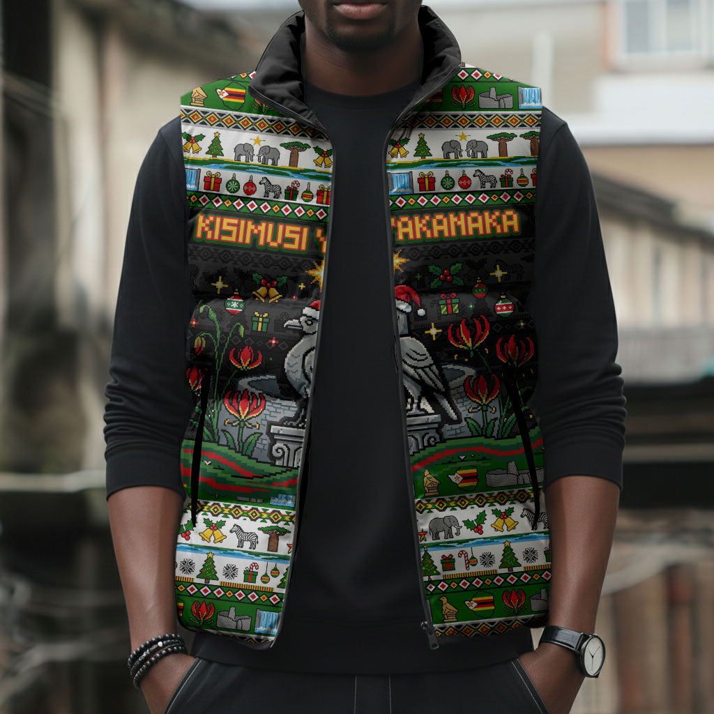 Zimbabwe Christmas Bird Elephant Sleeveless Puffer Jacket Kisimusi ...