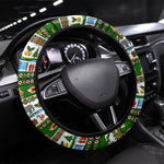 Zimbabwe Christmas Bird Elephant Steering Wheel Cover Kisimusi Yakanaka - Bird Victoria Falls - Ugly Pixel Art