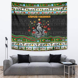 Zimbabwe Christmas Bird Elephant Tapestry Kisimusi Yakanaka - Bird Victoria Falls - Ugly Pixel Art