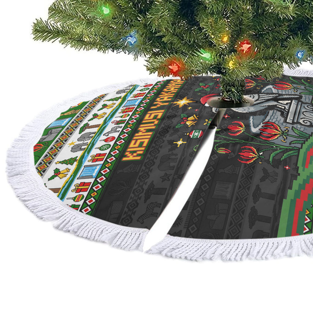 Zimbabwe Christmas Bird Elephant Tree Skirt Kisimusi Yakanaka - Bird Victoria Falls - Ugly Pixel Art