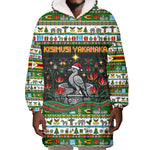 Zimbabwe Christmas Bird Elephant Wearable Blanket Hoodie Kisimusi Yakanaka - Bird Victoria Falls - Ugly Pixel Art