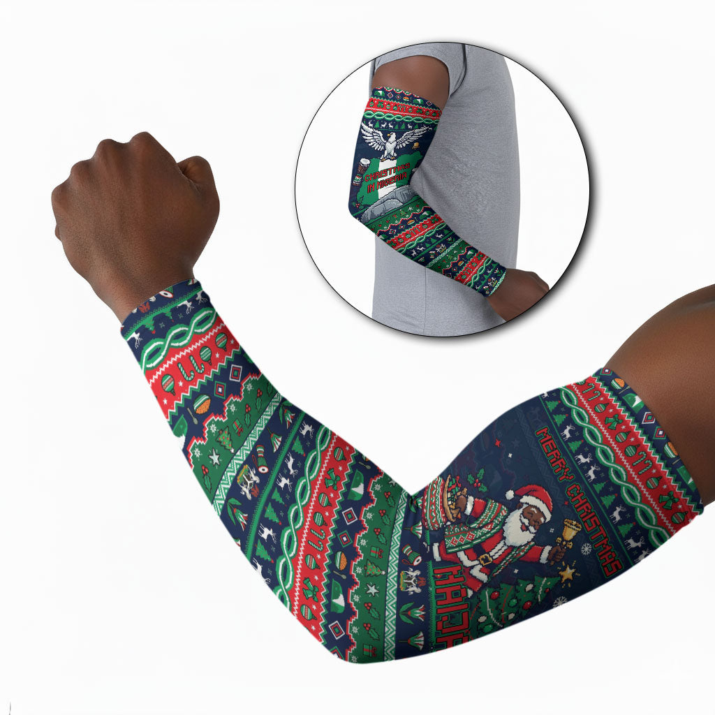 Nigeria Christmas Naija Santa Arm Sleeves Zuma Rock Eagle Ugly Xmas Pixel Art
