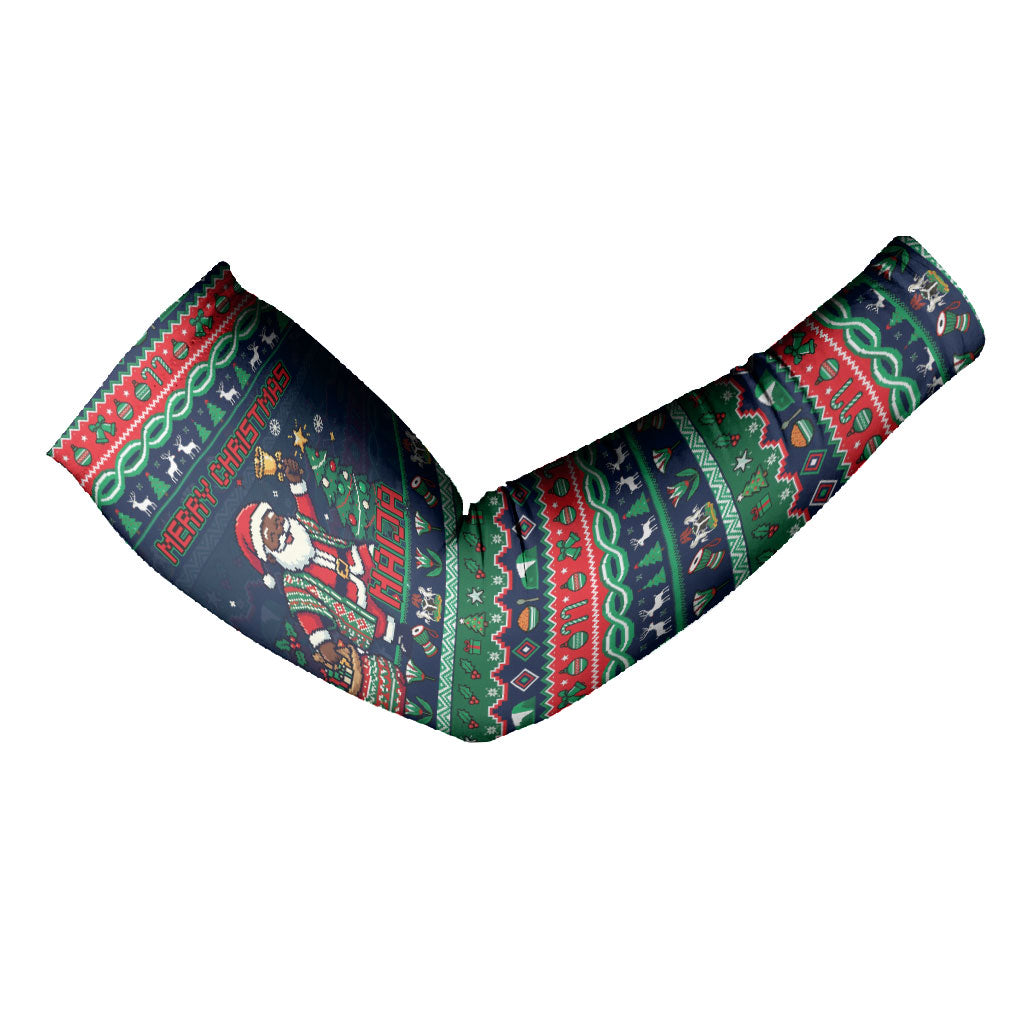 Nigeria Christmas Naija Santa Arm Sleeves Zuma Rock Eagle Ugly Xmas Pixel Art