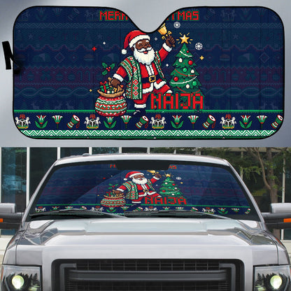 Nigeria Christmas Naija Santa Auto Sun Shade Zuma Rock Eagle Ugly Xmas Pixel Art
