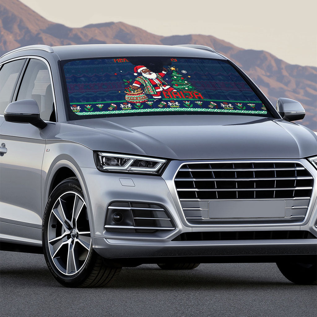 Nigeria Christmas Naija Santa Auto Sun Shade Zuma Rock Eagle Ugly Xmas Pixel Art
