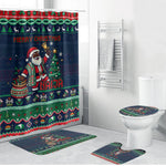 Nigeria Christmas Naija Santa Bathroom Set Zuma Rock Eagle Ugly Xmas Pixel Art