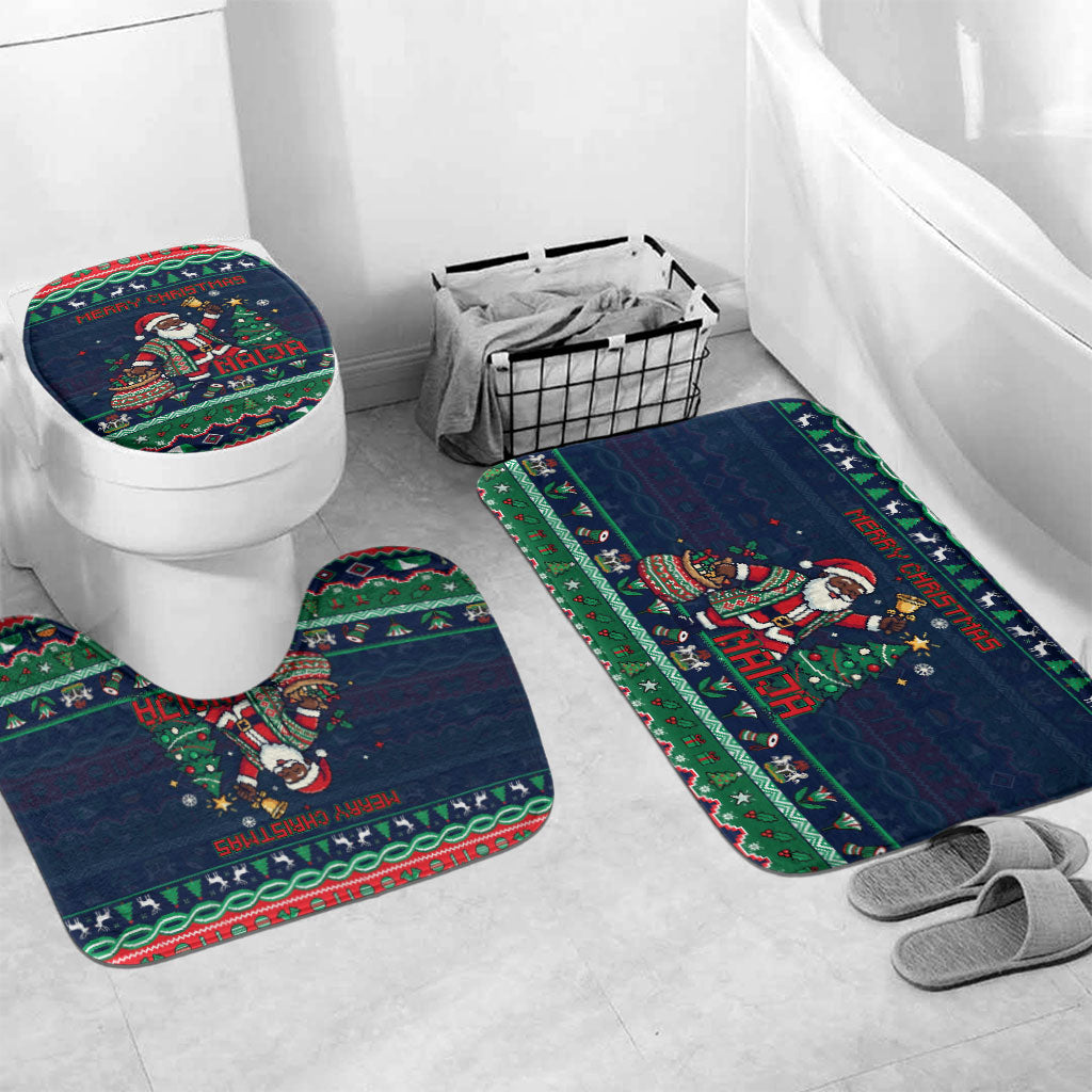 Nigeria Christmas Naija Santa Bathroom Set Zuma Rock Eagle Ugly Xmas Pixel Art