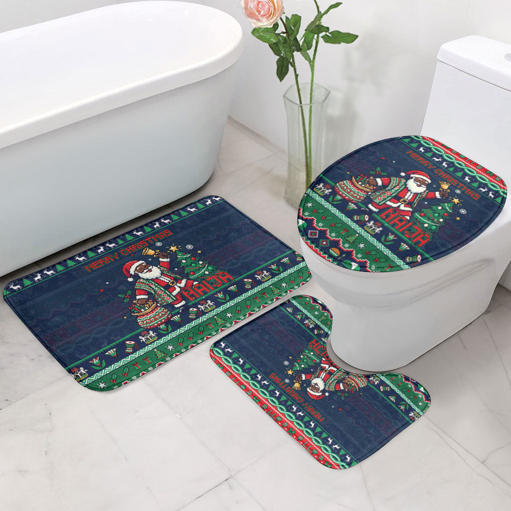 Nigeria Christmas Naija Santa Bathroom Set Zuma Rock Eagle Ugly Xmas Pixel Art