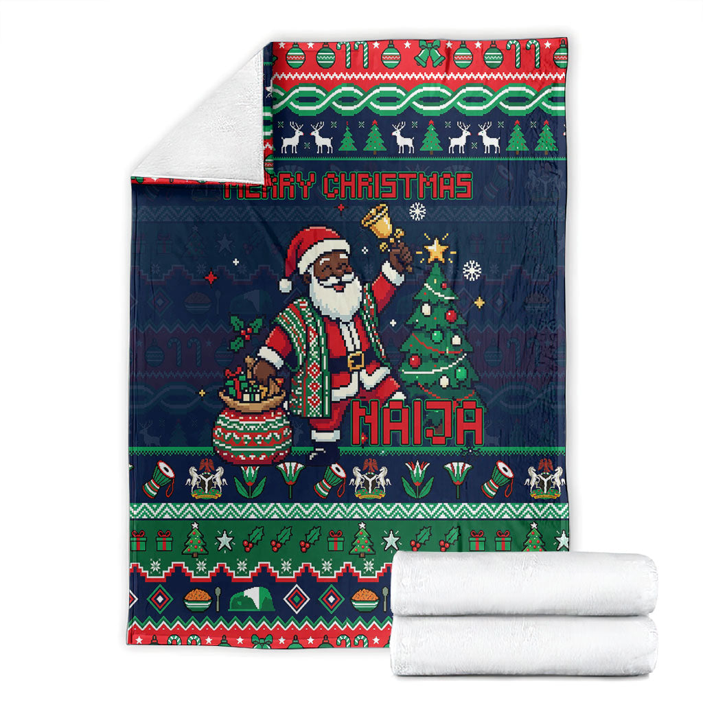 Nigeria Christmas Naija Santa Blanket Zuma Rock Eagle Ugly Xmas Pixel Art