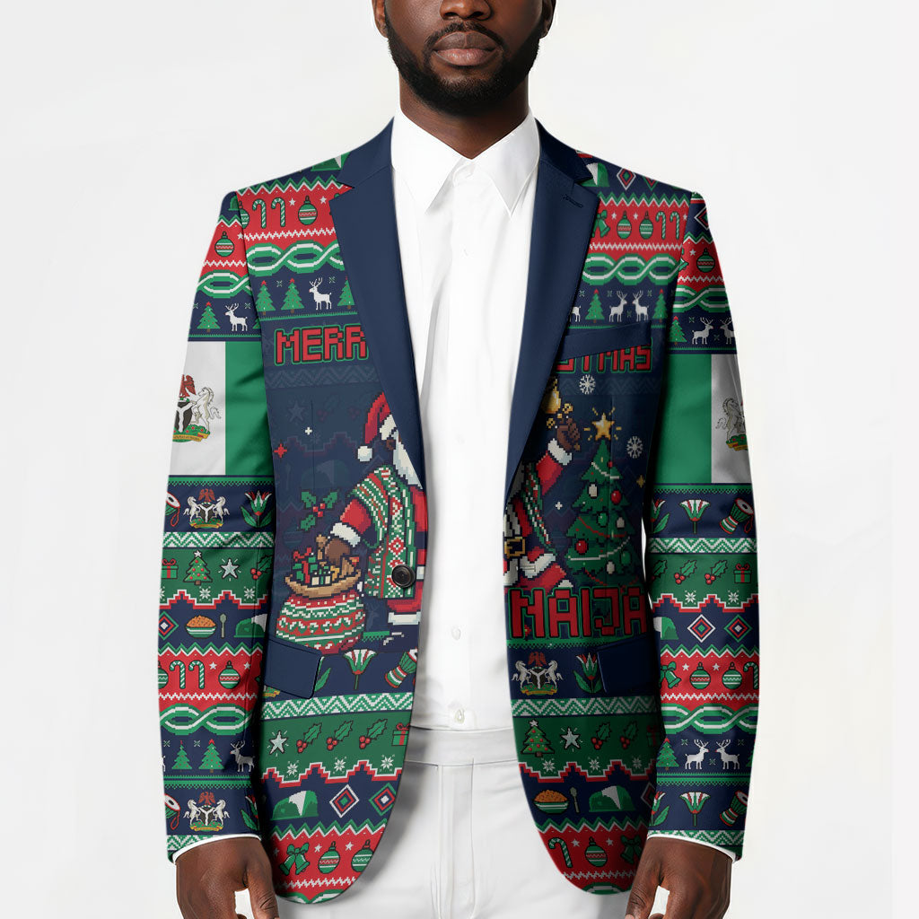 Nigeria Christmas Naija Santa Blazer Zuma Rock Eagle Ugly Xmas Pixel Art