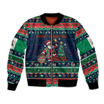 Nigeria Christmas Naija Santa Bomber Jacket Zuma Rock Eagle Ugly Xmas Pixel Art