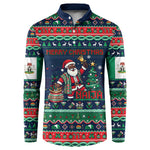 Nigeria Christmas Naija Santa Button Sweatshirt Zuma Rock Eagle Ugly Xmas Pixel Art