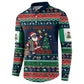 Nigeria Christmas Naija Santa Button Sweatshirt Zuma Rock Eagle Ugly Xmas Pixel Art