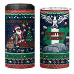 Nigeria Christmas Naija Santa 4 in 1 Can Cooler Tumbler Zuma Rock Eagle Ugly Xmas Pixel Art