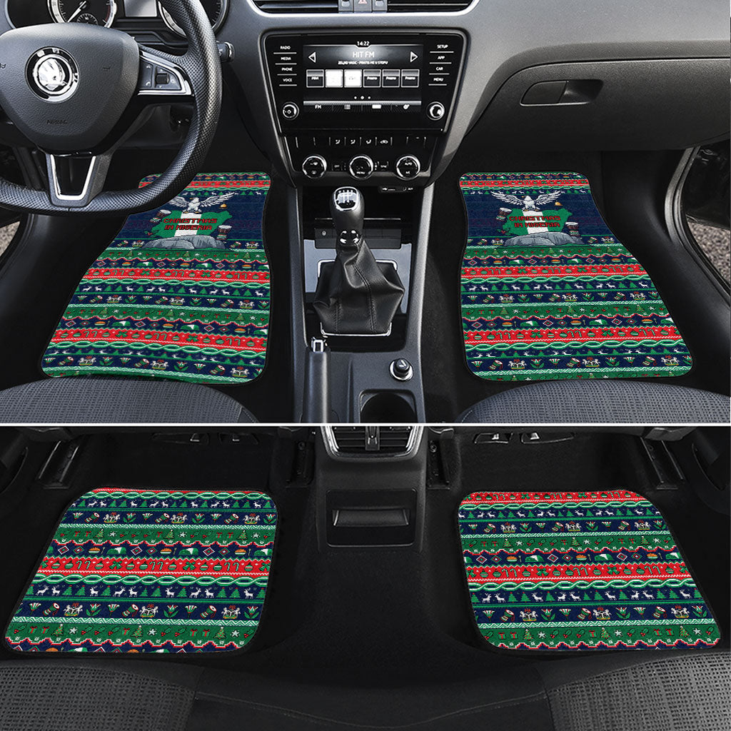 Nigeria Christmas Naija Santa Car Mats Zuma Rock Eagle Ugly Xmas Pixel Art