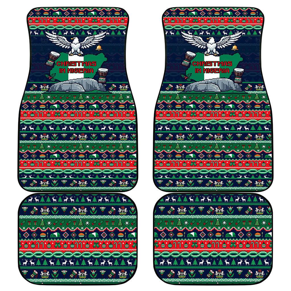 Nigeria Christmas Naija Santa Car Mats Zuma Rock Eagle Ugly Xmas Pixel Art