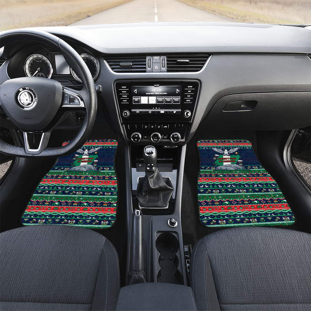 Nigeria Christmas Naija Santa Car Mats Zuma Rock Eagle Ugly Xmas Pixel Art