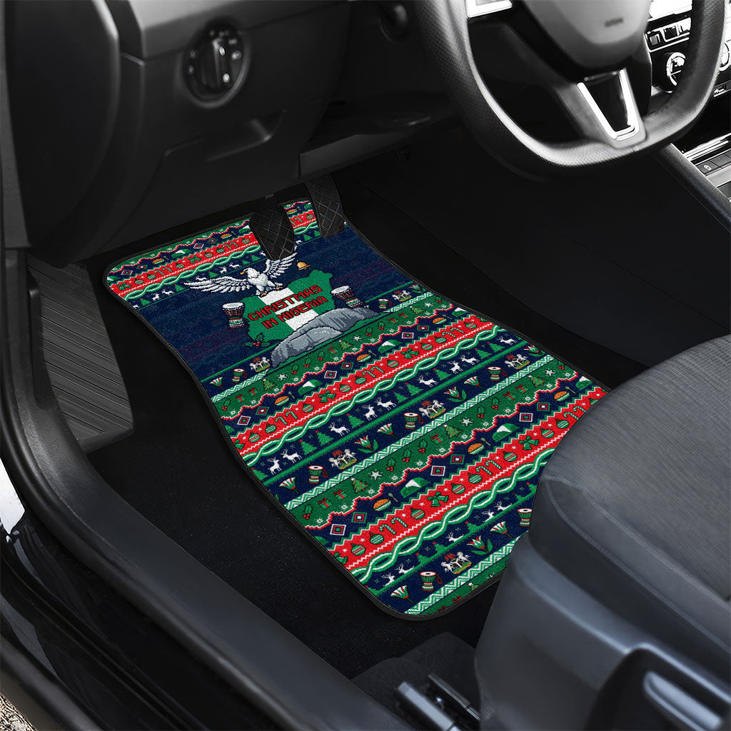 Nigeria Christmas Naija Santa Car Mats Zuma Rock Eagle Ugly Xmas Pixel Art