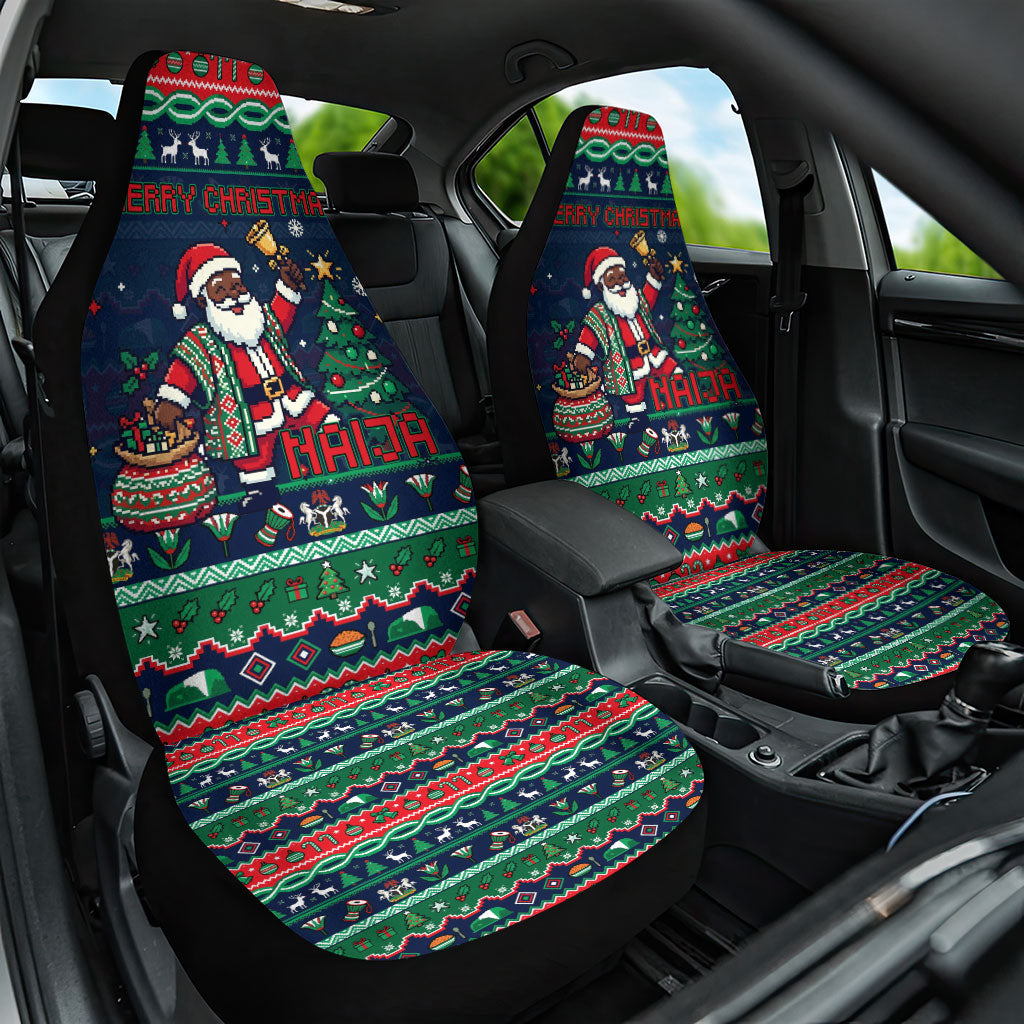 Nigeria Christmas Naija Santa Car Seat Cover Zuma Rock Eagle Ugly Xmas Pixel Art