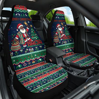 Nigeria Christmas Naija Santa Car Seat Cover Zuma Rock Eagle Ugly Xmas Pixel Art