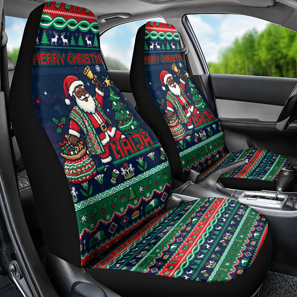 Nigeria Christmas Naija Santa Car Seat Cover Zuma Rock Eagle Ugly Xmas Pixel Art