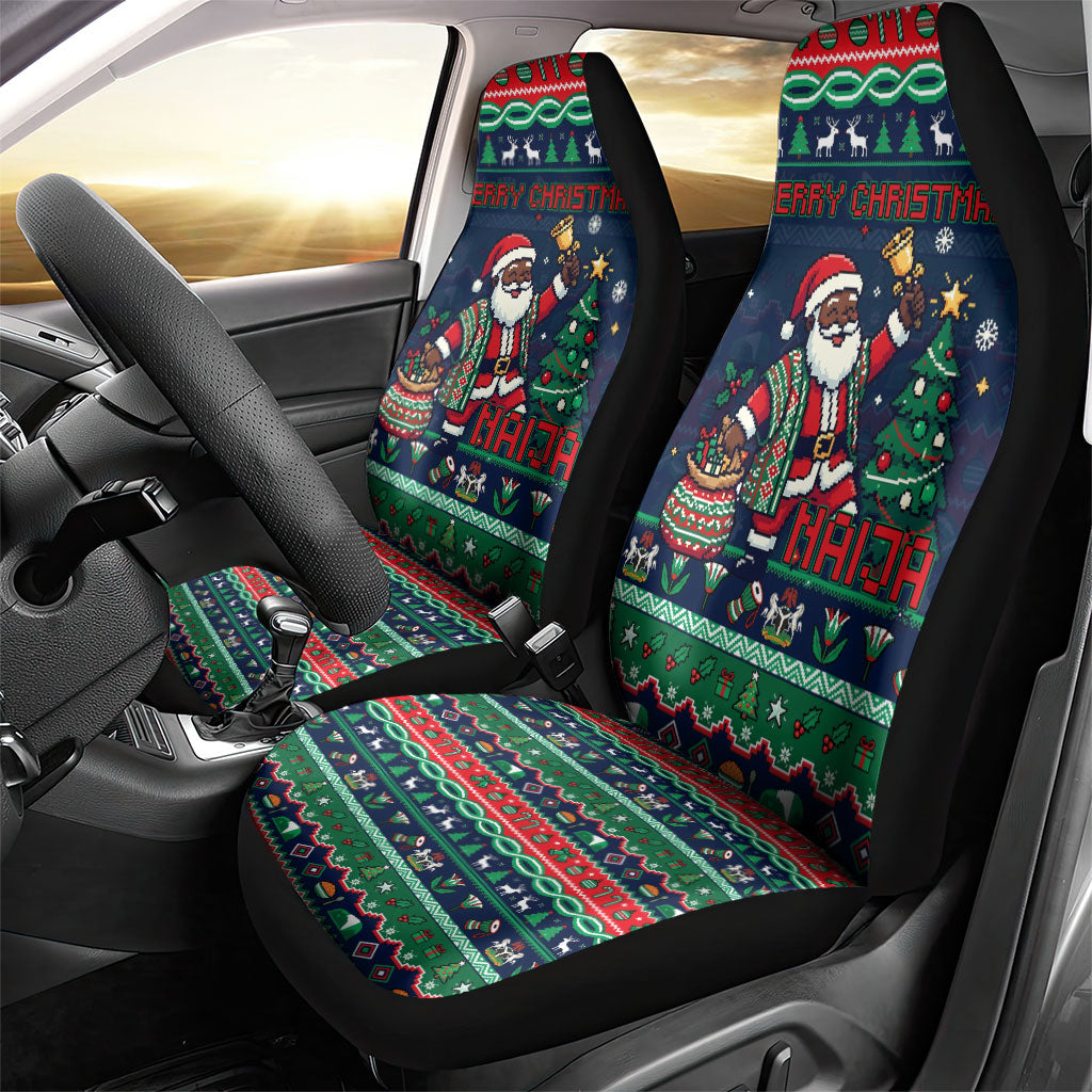 Nigeria Christmas Naija Santa Car Seat Cover Zuma Rock Eagle Ugly Xmas Pixel Art